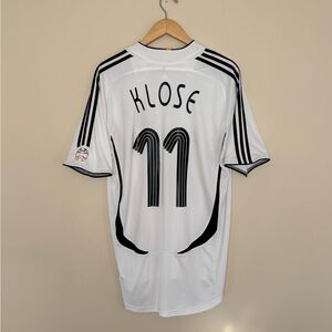 Germany 2006 Klose Home Kit by adidas White and Black Soccer Jersey